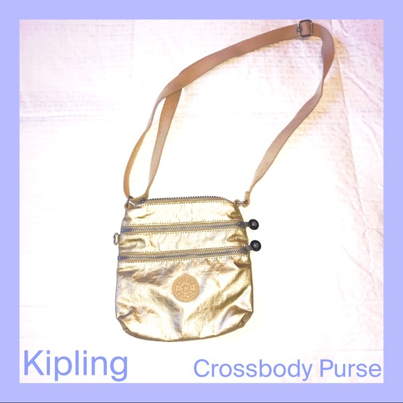 ๐ Gold (Metallic) Kipling Crossbody Purse (great condition)!! - Picture 7 of 7
